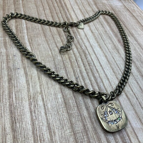 Stella & Dot Distressed Gold Tone Jezebel Pendant Necklace - Picture 1 of 8